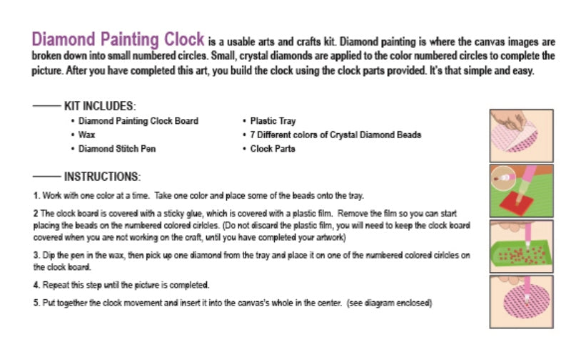Diamond Painting Clock - New Floral