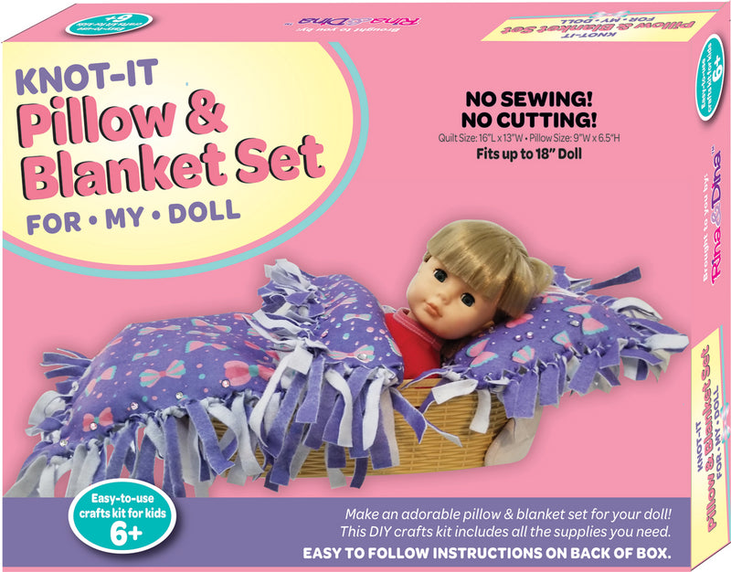 Knot-A-Pillow & Blanket Set For My Doll