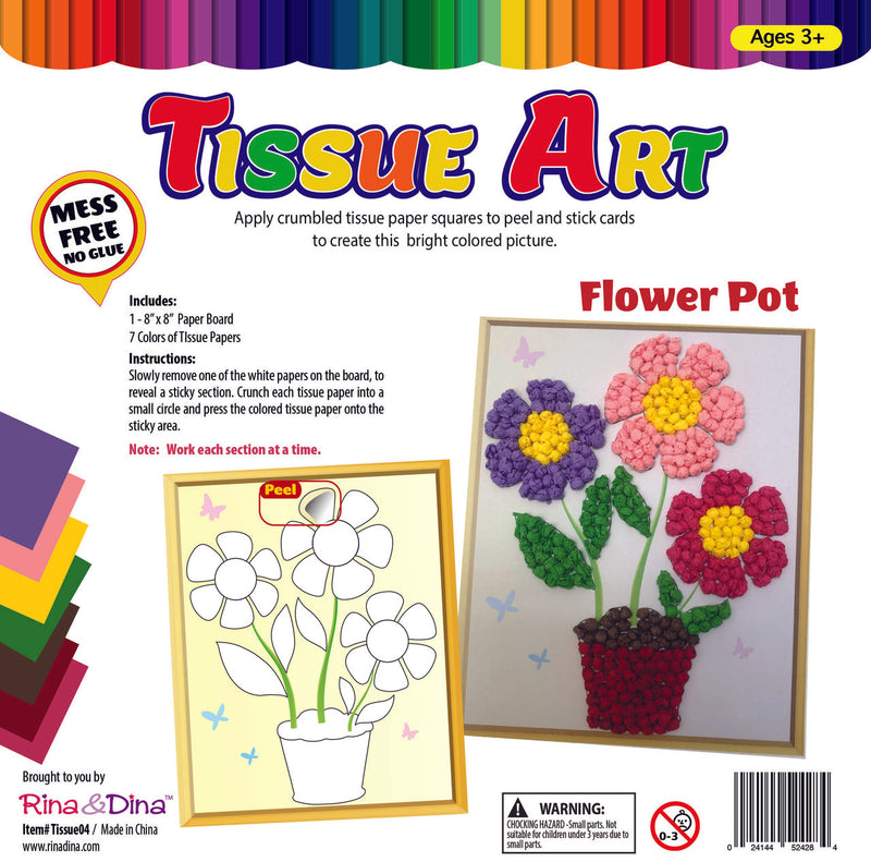 Tissue Art Craft Kit - Flower Pot