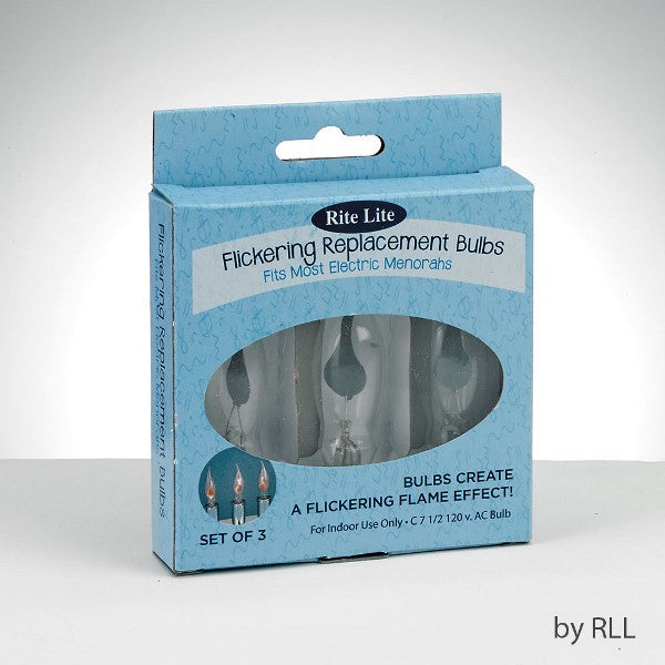 Flickering Replacement Bulbs Fits Most Electric Menorahs: Set of 3