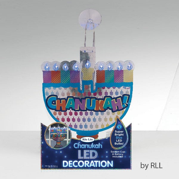 Chanukah Led Decoration: Suction Cup & Battery Included