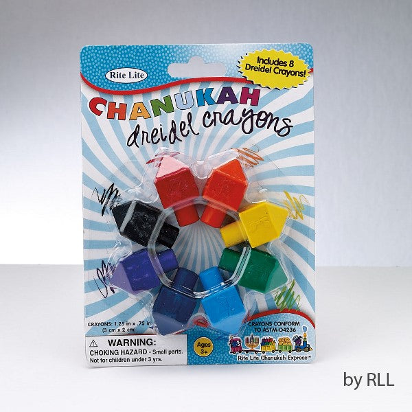 Chanukah Dreidel Crayons: 8 Dreidel Crayons