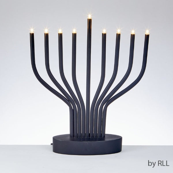 Electric Menorah Led Black With 4 Lighting Options