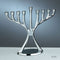 Chaunkah Menorah: Aluminum Modern Design & Chrome Finish