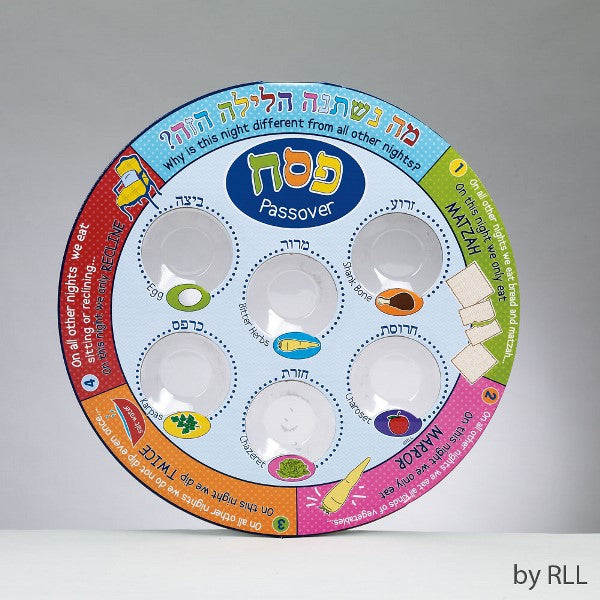 Multicolor Printed Disposable Seder Plate With Liners