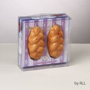 Salt & Pepper Shaker Set: Hand Painted Ceramic Challah