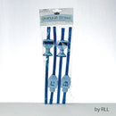 Chanukah Plastic Straws: Dreidel And Menorah Shapes (Set of 4)