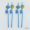Chanukah Dreidel and Menorah Straws (Set of 4)