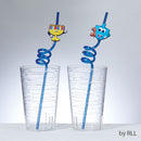 Chanukah Dreidel and Menorah Straws (Set of 4)