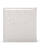 Shabbos Candle Lighting: Square With Swarovski Crystals - White