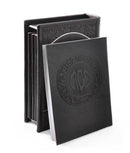 Leather Haggadah Set - 6 Haggadahs with Holder - Brown