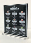Lucite Simanim Tabletop Stand for Rosh Hashanah - Black Square