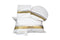 Pesach Seder Set: 4 Pcs Faux Leather Gold Stripe Design