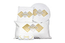 Pesach Seder Set: 4 Pcs Faux Leather Gold Daimond Design