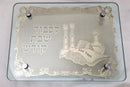 Challah Board: 24K Plate Lucite With Gold Art Tempered Glass