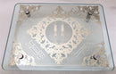 Challah Board: 24K Plate Lucite With Gold Art Tempered Glass
