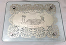 Challah Board: 24K Plate Lucite With Gold Art Tempered Glass