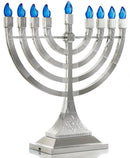 Led Electronic Menorah - Battery Or USB Powered - Silver